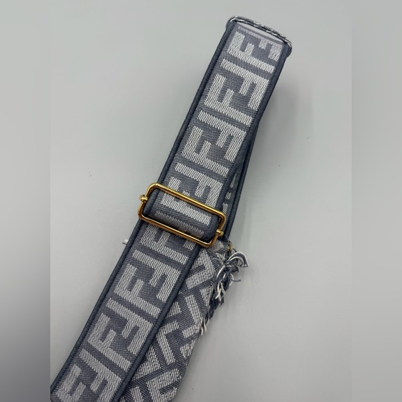 Fendi Adjustable Cotton FF Denim Crossbody Strap - Picture 7 of 7